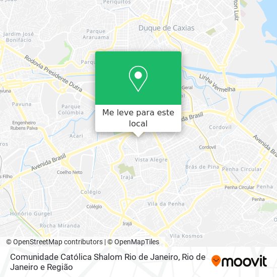 Comunidade Católica Shalom Rio de Janeiro mapa