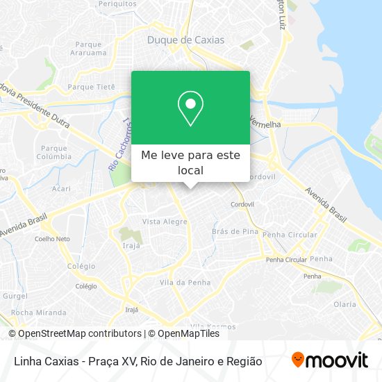 Linha Caxias - Praça XV mapa