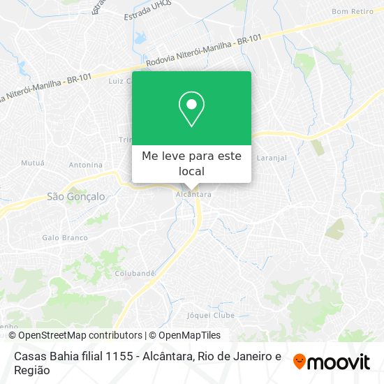 Casas Bahia filial 1155 - Alcântara mapa