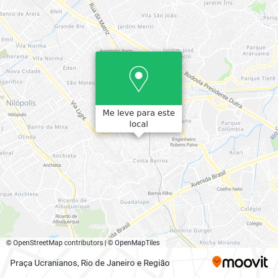 Praça Ucranianos mapa