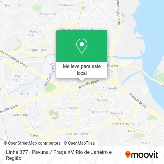 Linha 377 - Pavuna / Praça XV mapa