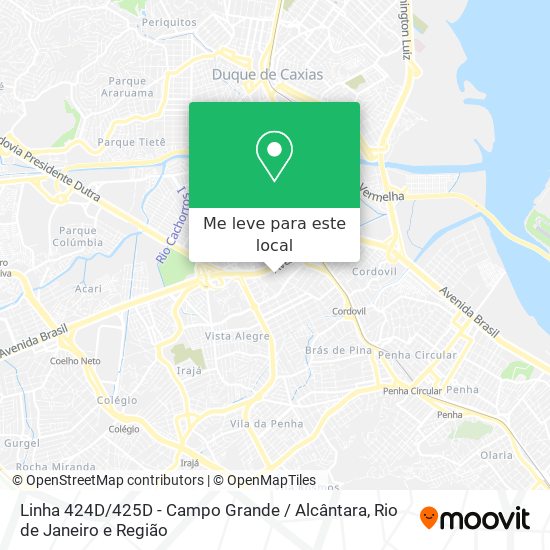 Linha 424D / 425D - Campo Grande / Alcântara mapa