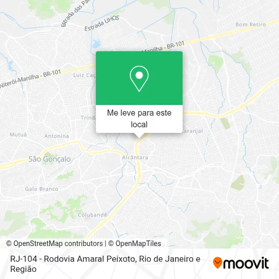 RJ-104 - Rodovia Amaral Peixoto mapa