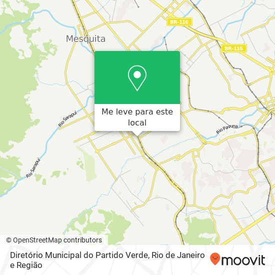 Diretório Municipal do Partido Verde mapa