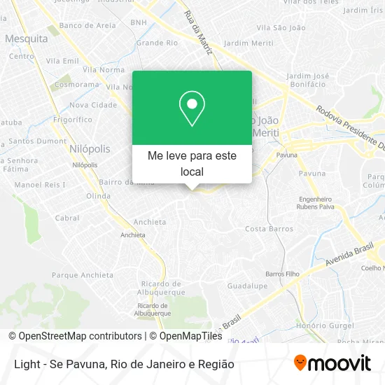 Light - Se Pavuna mapa