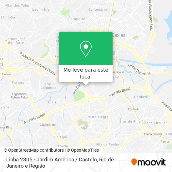 Linha 2305 - Jardim América / Castelo mapa