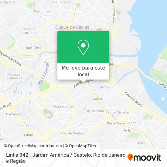 Linha 342 - Jardim América / Castelo mapa