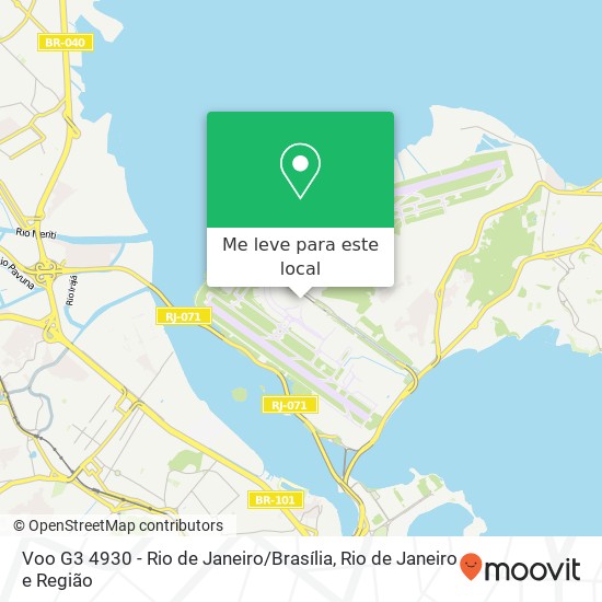 Voo G3 4930 - Rio de Janeiro / Brasília mapa
