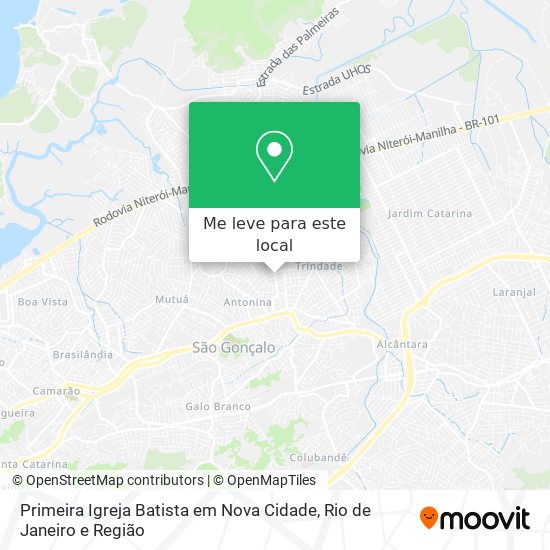 Primeira Igreja Batista em Nova Cidade mapa