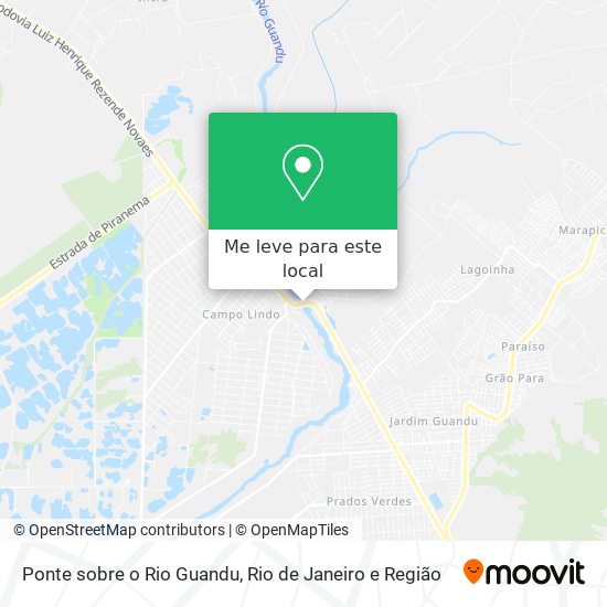 Ponte sobre o Rio Guandu mapa