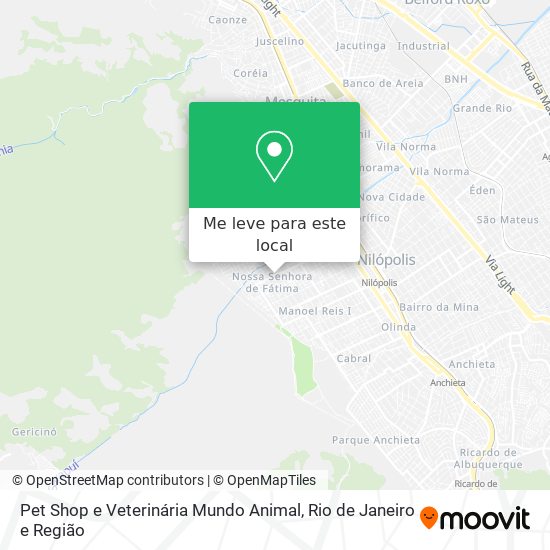 Pet Shop e Veterinária Mundo Animal mapa