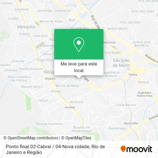 Ponto final 02-Cabral / 04-Nova cidade mapa