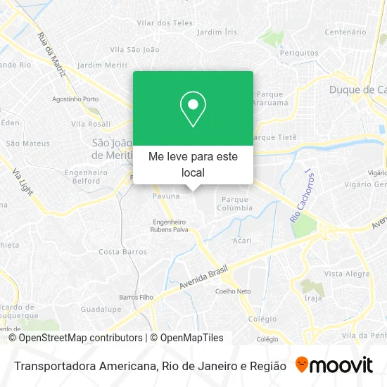 Transportadora Americana mapa