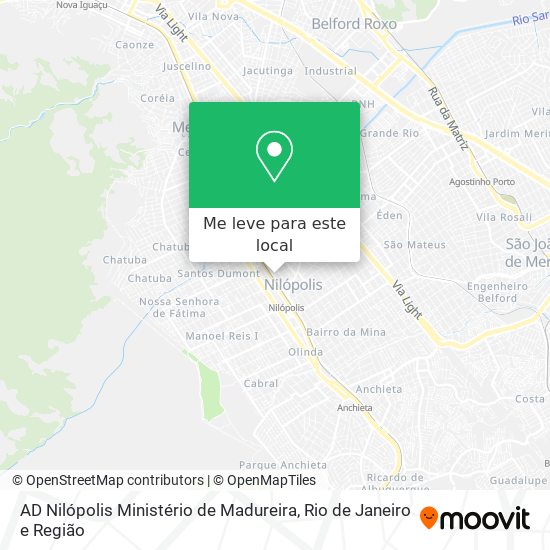 AD Nilópolis Ministério de Madureira mapa