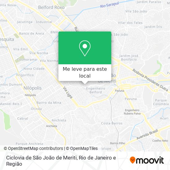 Ciclovia de São João de Meriti mapa