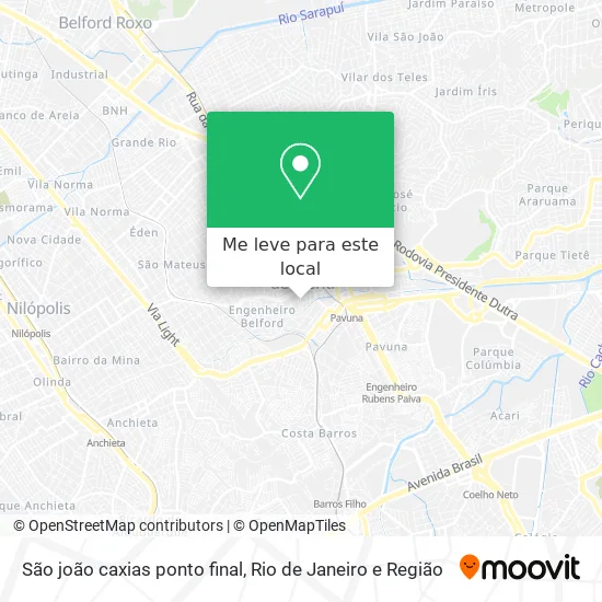 São joão caxias ponto final mapa