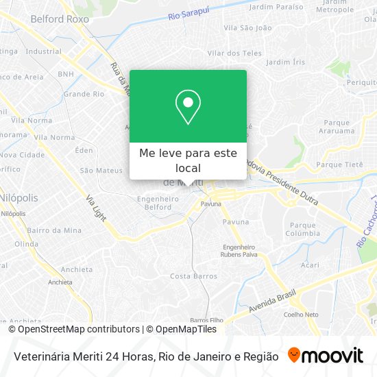 Veterinária Meriti 24 Horas mapa