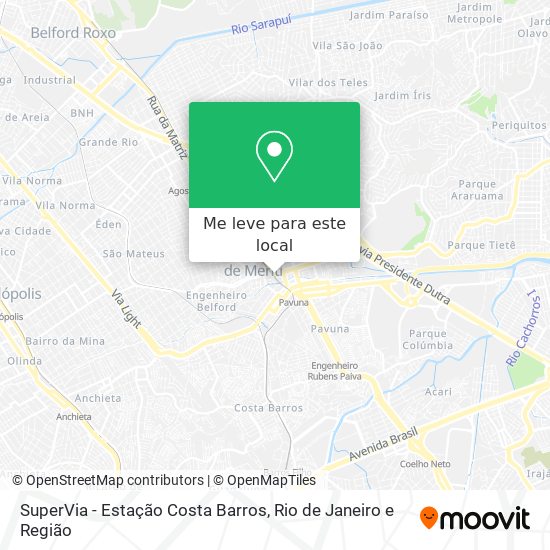 SuperVia - Estação Costa Barros mapa