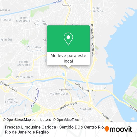 Frescao Limousine Carioca - Sentido DC x Centro Rio mapa