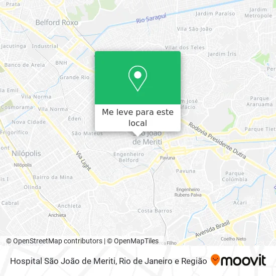 Hospital São João de Meriti mapa