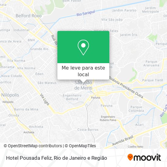 Hotel Pousada Feliz mapa