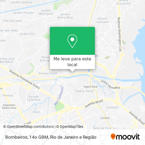Bombeiros, 14o GBM mapa