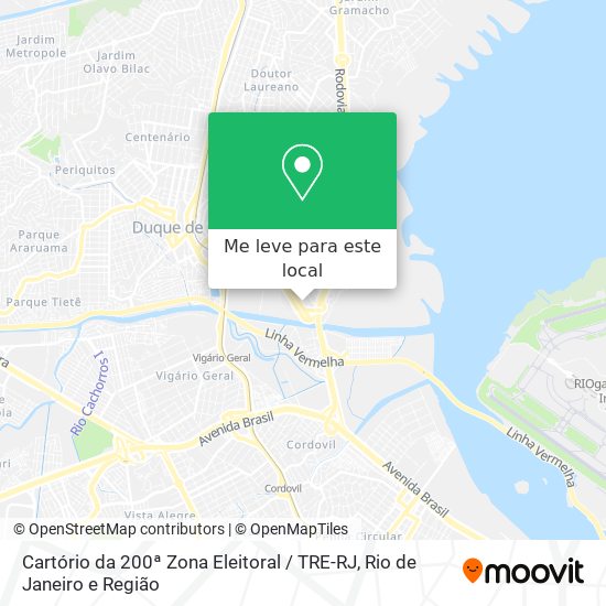 Cartório da 200ª Zona Eleitoral / TRE-RJ mapa