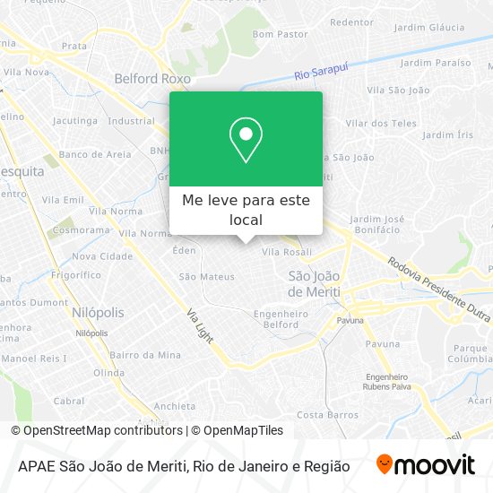 APAE São João de Meriti mapa