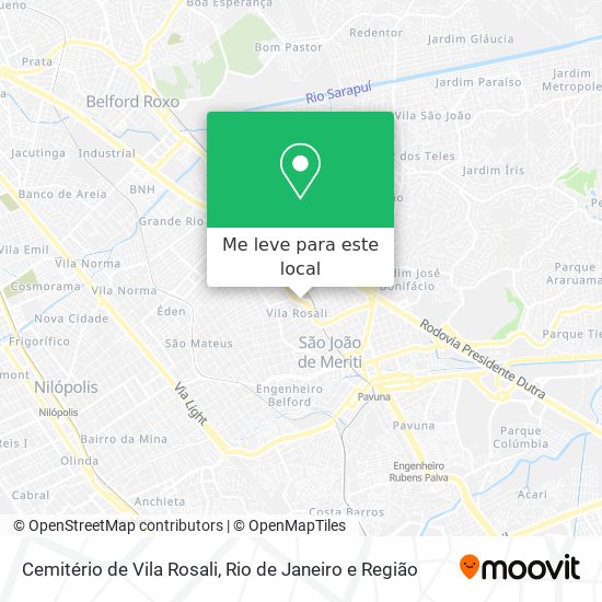 Cemitério de Vila Rosali mapa