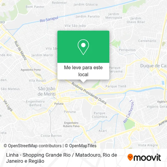 Linha - Shopping Grande Rio / Matadouro mapa