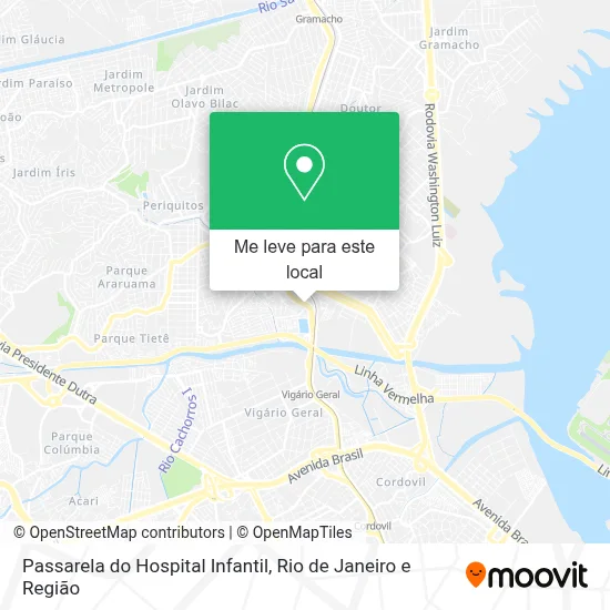 Passarela do Hospital Infantil mapa