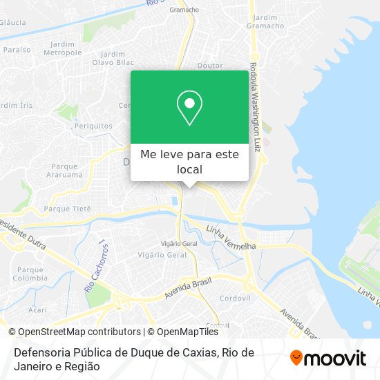 Defensoria Pública de Duque de Caxias mapa