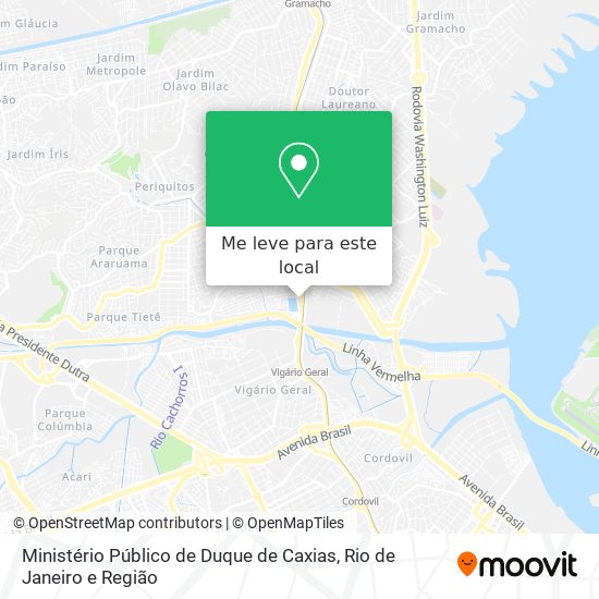 Ministério Público de Duque de Caxias mapa