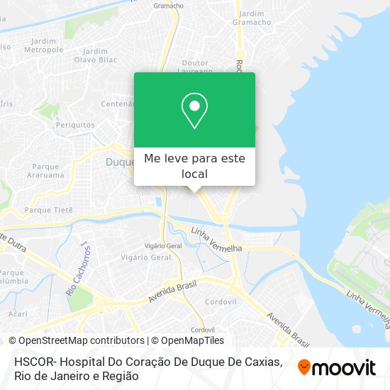 HSCOR- Hospital Do Coração De Duque De Caxias mapa