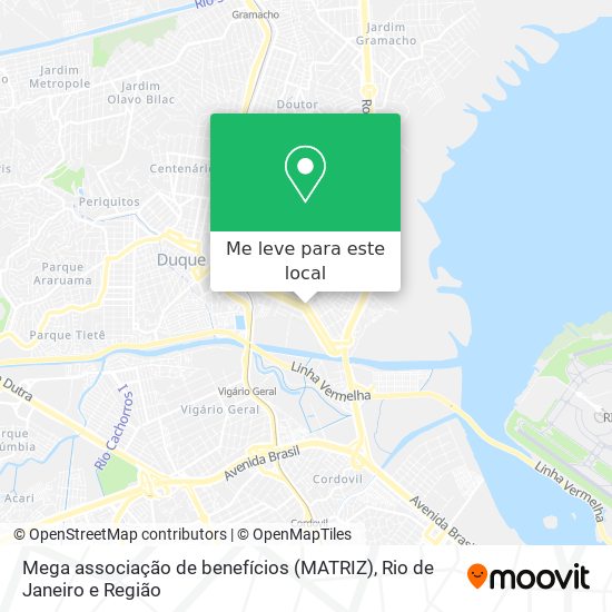 Mega associação de benefícios (MATRIZ) mapa