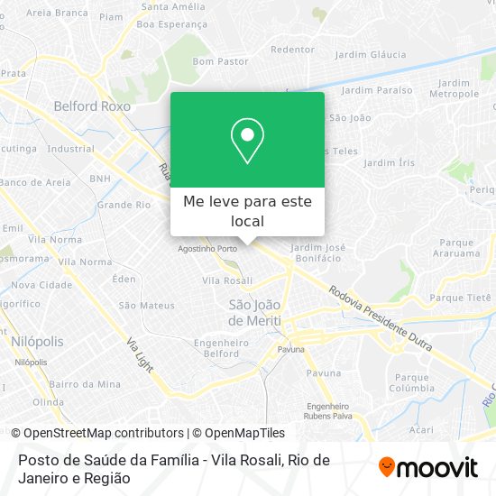 Posto de Saúde da Família - Vila Rosali mapa