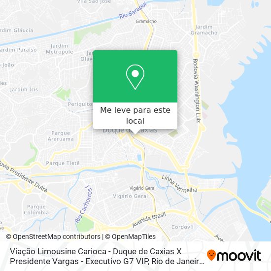 Viação Limousine Carioca - Duque de Caxias X Presidente Vargas - Executivo G7 VIP mapa