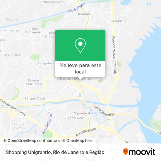 Shopping Unigranrio mapa