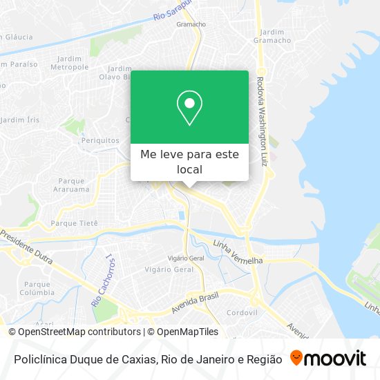 Policlínica Duque de Caxias mapa