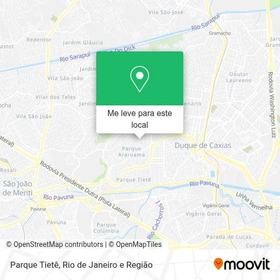 Parque Tietê mapa
