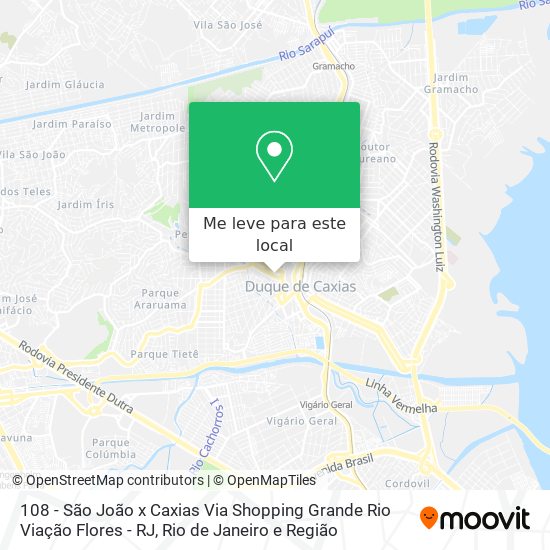 108 - São João x Caxias
Via Shopping Grande Rio
Viação Flores - RJ mapa