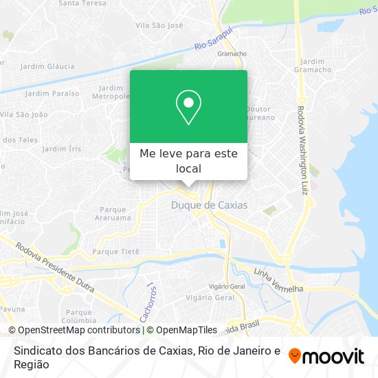 Sindicato dos Bancários de Caxias mapa