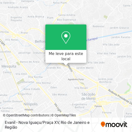 Evanil - Nova Iguaçu/Praça XV mapa