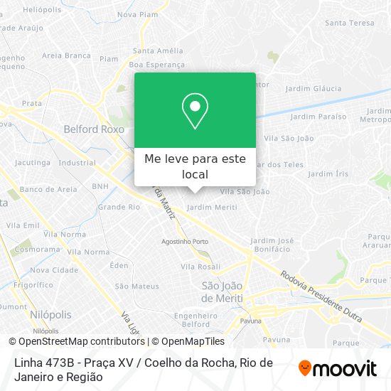 Linha 473B - Praça XV / Coelho da Rocha mapa