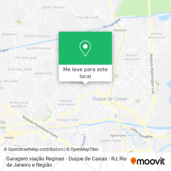 Garagem viação Reginas - Duque de Caxias - RJ mapa