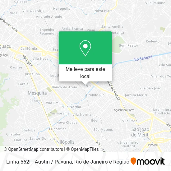 Linha 562I - Austin / Pavuna mapa