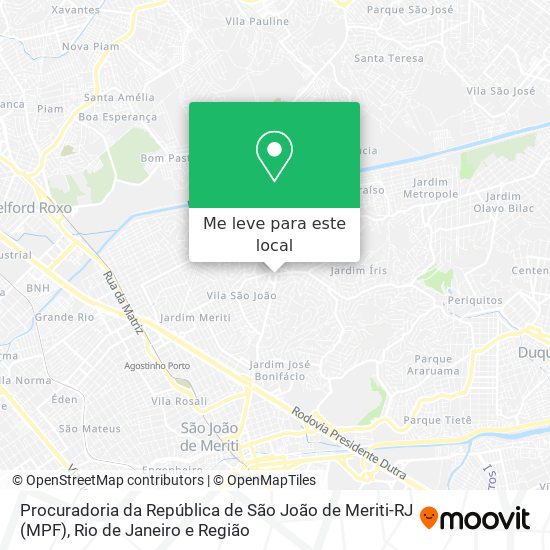 Procuradoria da República de São João de Meriti-RJ (MPF) mapa