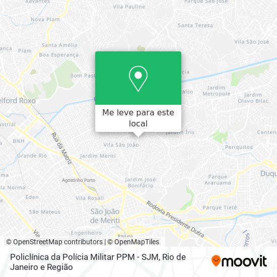 Policlínica da Polícia Militar PPM - SJM mapa