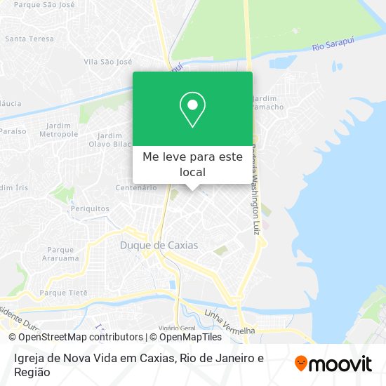 Igreja de Nova Vida em Caxias mapa