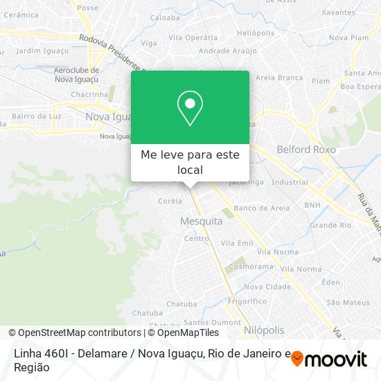 Linha 460I - Delamare / Nova Iguaçu mapa